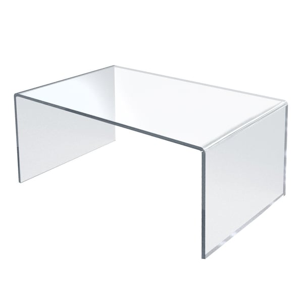 Azar Displays Clear Acrylic Riser Pedestal Display 12"W x 7.75"D x 6"H, 4-Pack 515311 - main